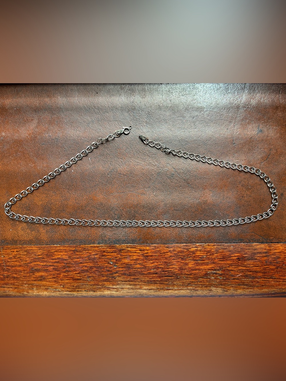 Sterling Silver fancy scroll link necklace in Silver